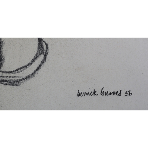 37 - ARR DERRICK GREAVES (1927-2002) Mother and Child, charcoal, signed and dated (19)56 to lower right 5... 