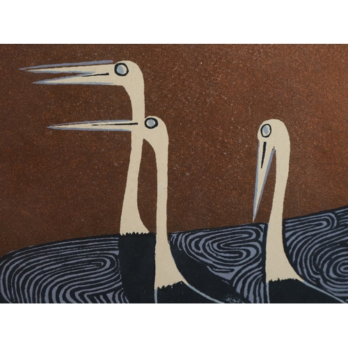 43 - AFTER KORIN OGATA (1603-1680), Flock of Cranes, screenprint, 49.5cm x 86.5cm