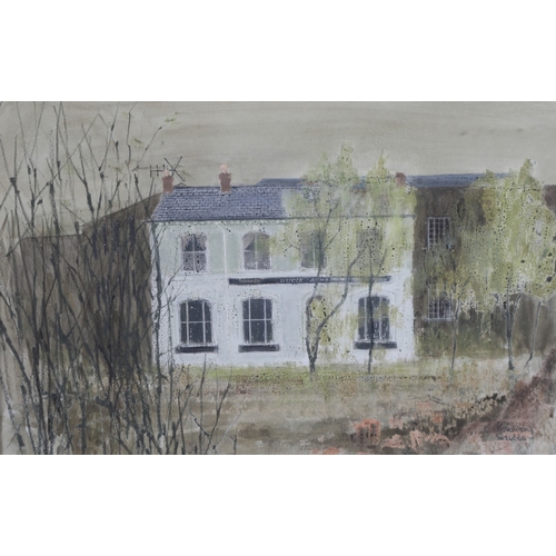 44 - ROSEMARY STUBBS (XX), The Ducie Arms, mixed media, signed to lower right, 27.5cm x 42.5cm, label for... 