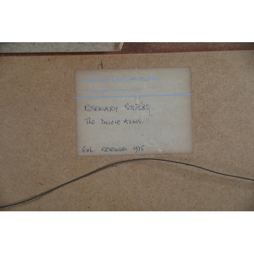 44 - ROSEMARY STUBBS (XX), The Ducie Arms, mixed media, signed to lower right, 27.5cm x 42.5cm, label for... 