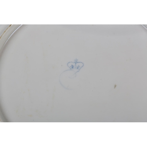 106 - A DERBY PORCELAIN PLATE painted in the manner of Edward Withers c.1785-1805, the pale blue oeil-de-p... 