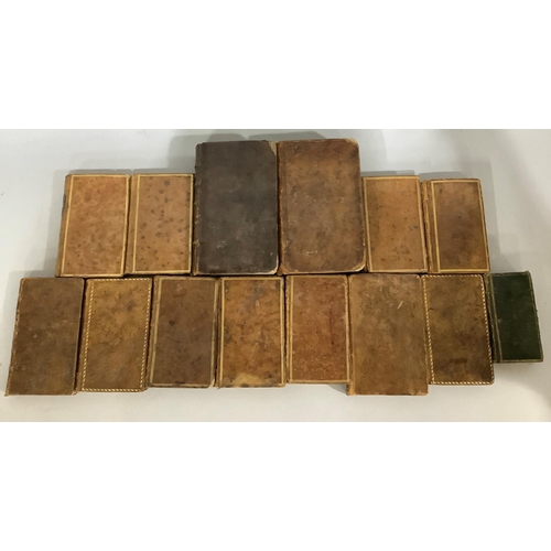 44 - A GROUP OF 18TH CENTURY LEATHER BINDINGS, French titles including du Fossé, P T - Memoires pour serv... 