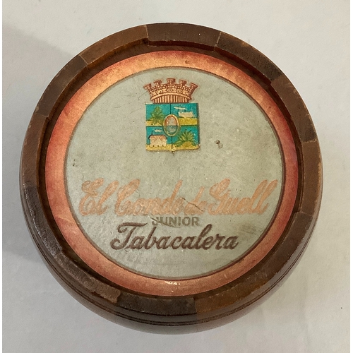 35 - A vintage Horners tin printed with Father Christmas to the cover together with a Russian laquered bo... 