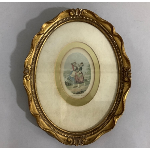29 - A gilt picture frame moulded with leaf scrolls, 21cm x 28cm, the aperture with slip 13.5cm x 21cm, t... 