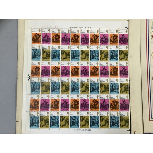 50 - A full sheet of British stamps, 1817 - 1870 Charles Dickens series, total sheet value £2 /10 shillin... 