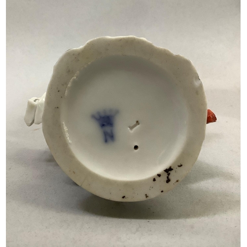 49 - A set of four Italian porcelain caricatures in the style of Mansion House dwarves each on a gilt roc... 