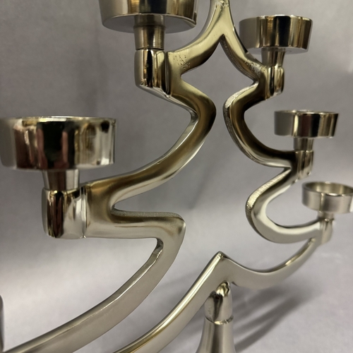 17 - Set of twelve large nickel Xmas tree tea light stands (12) Ref: 85215