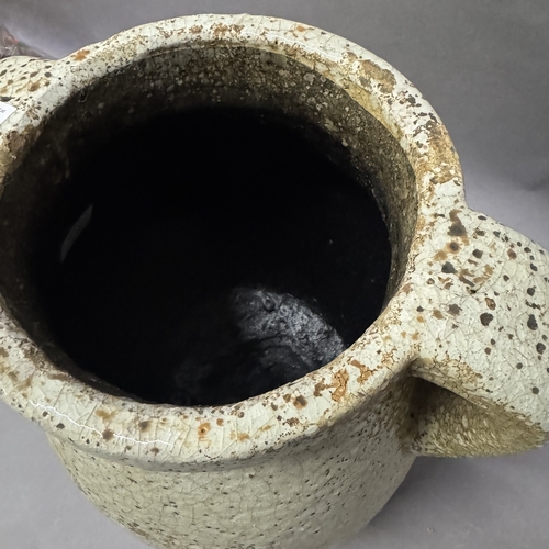 19 - A large crackle glaze two handled amphora vase, 40cm Ref: 835910
