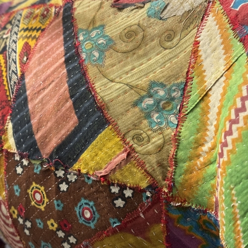 1 - Stag in multicoloured fabric patchwork, 140cm high x 140cm long