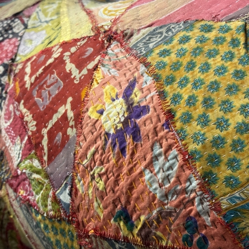 2 - Stag in multicoloured fabric patchwork, 140cm high x 140cm long