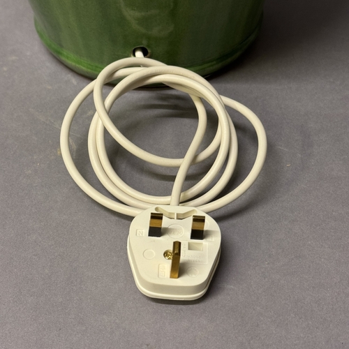 3 - A green glaze twin handled vase table lamp, 60cm high Ref: 110629