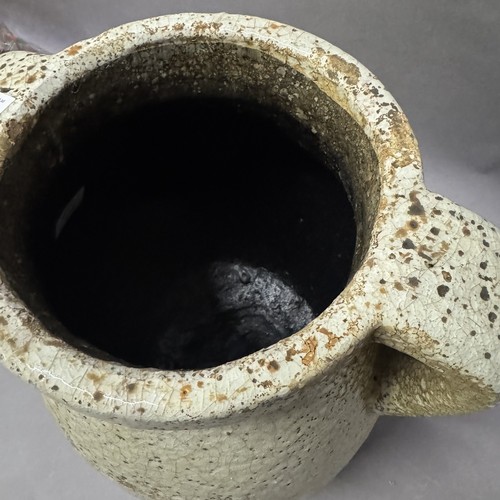 23 - Pair of large crackle glaze two handled amphora vase, 40cm (2) Ref: 835910