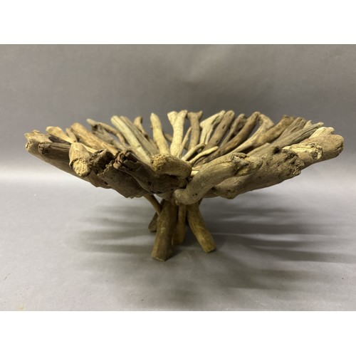 42 - Four large driftwood fruit stand, 22cm high x 37cm diameter (4) Ref: 500810