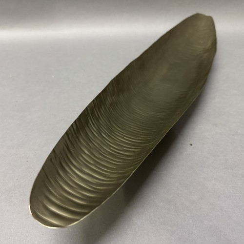 52 - Six large nickel leaf dishes, 87cm, long Ref: 792002