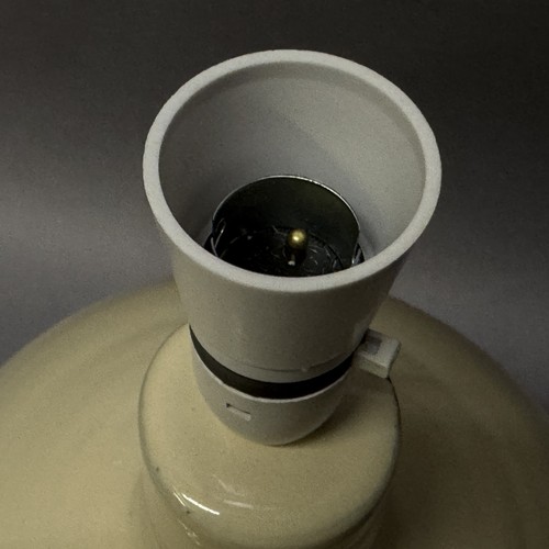 A pair of large beige glazed match head table lamp Ref: 676854