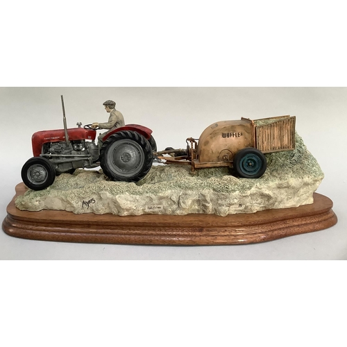 1 - A Border Fine Arts model 'Hay Turning' Massey (Ferguson tractor and wuffler) model number JH4110 by ... 