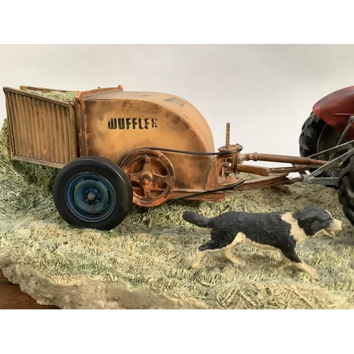 1 - A Border Fine Arts model 'Hay Turning' Massey (Ferguson tractor and wuffler) model number JH4110 by ... 