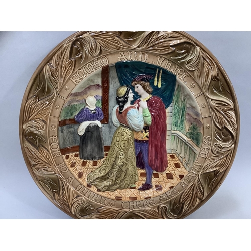 38 - A Beswick Shakespeare wall plaque moulded with a scene from Romeo and Juliet 'For in a minute there ... 