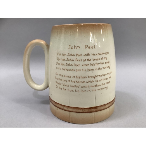 43 - A Carlton ware musical tankard with John Peel tune, 13.5cm high