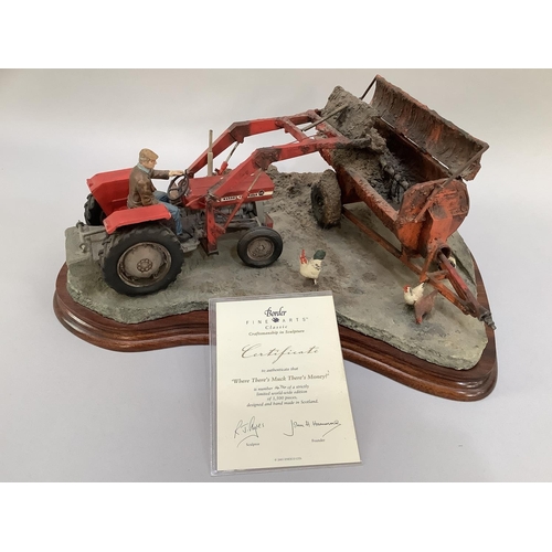 5 - A Border Fine Arts model 'Where There's Muck There's Money', number 1474 of 1500, on wooden plinth a... 