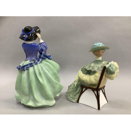 50 - A vintage Royal Doulton china figure 'Top O'er Hill', HN1833, 19cm high, together with a later model... 