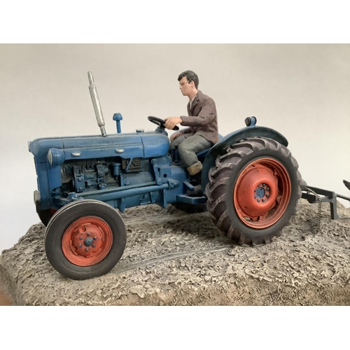7 - A Border Fine Arts model 'Ridging Up', model number A2141, featuring a Fordson Major tractor by Ray ... 