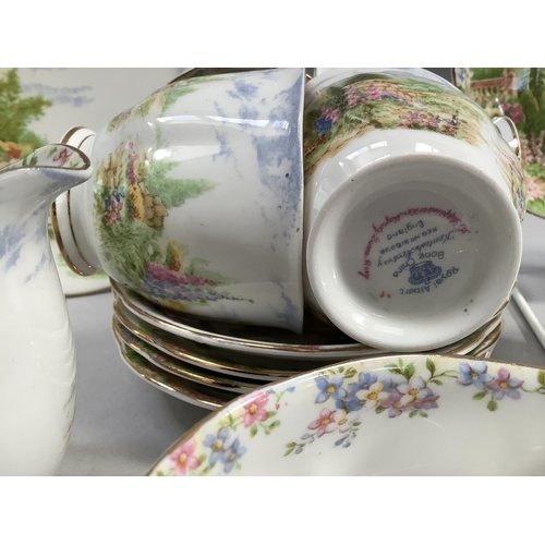 55 - A Royal Albert Kentish Rockery tea service comprising six cups, six saucers, six tea plates, bread a... 