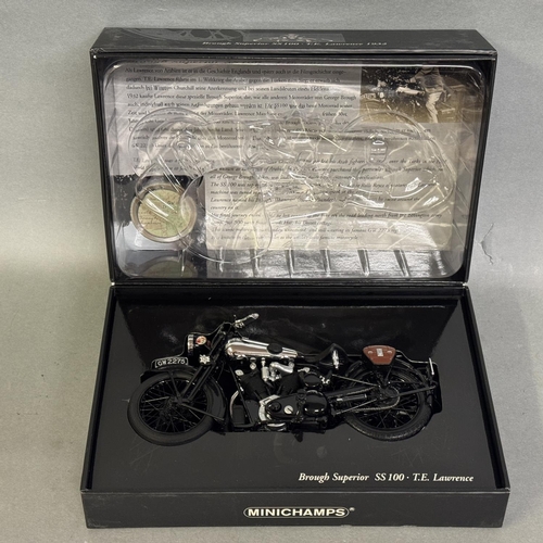 45 - A Minichamps 1/12 scale die-cast model of a Brough Superior SS100 TE Lawrence 1932, boxed