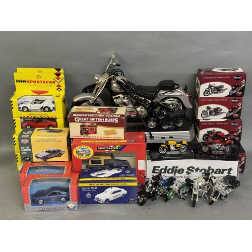 A collection of Editions Atlas die-cast model motorbikes, along with a ...