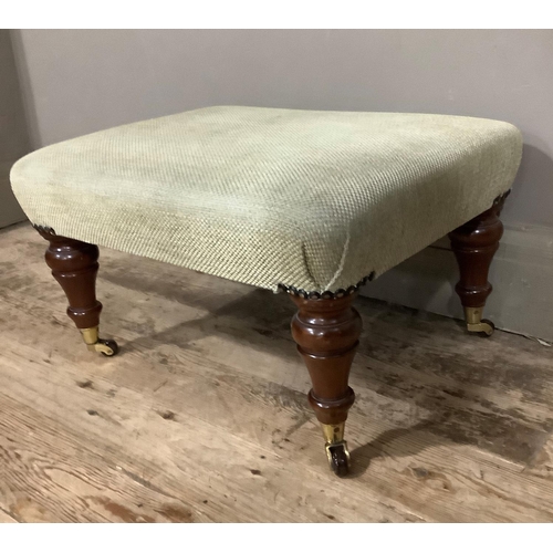 57 - A reproduction mahogany finished open arm chair with ivory and pale sand floral upholstery panel to ... 