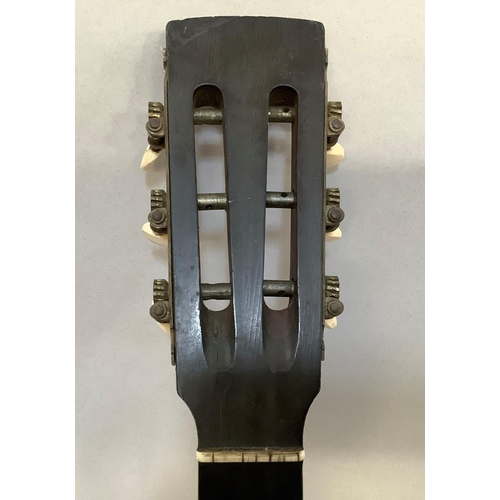27 - A rosewood banjo, the fingerboard and frame inlaid with mother-of-pearl, 91.5cm long