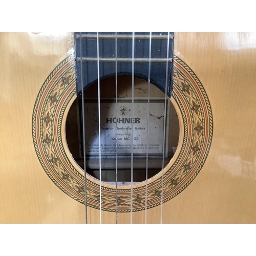 28 - A Hohner model MC03 acoustic guitar, 100.5cm long