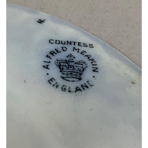 72 - A quantity of blue and white dinner ware by Alfred Meakin of Regent and Countess designs including f... 