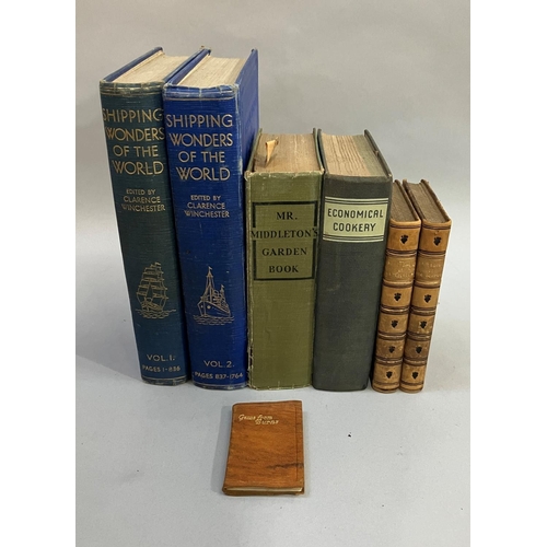 119 - Shipping Wonders of the World in two volumes, Economical Cookery, Mr Middleton's Garden Book and two... 
