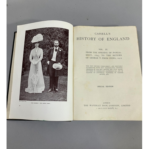 118 - Cassell's History of England in nine volumes, green and gilt bindings