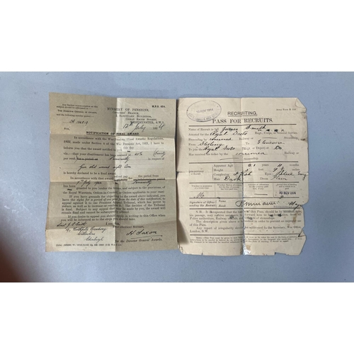 122 - A collection of ephemera relating to the late Lieutenant James Scott Smith, including a telegraph fr... 