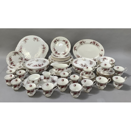 14 - An extensive Royal Albert Lavender Rose dinner tea and coffee service comprising seven dinner plates... 