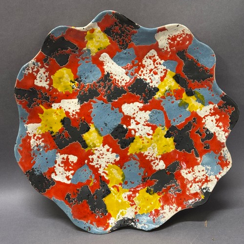 228 - A large multicoloured platter with scalloped rim, approximately 47cm diameter,  REF: 194202