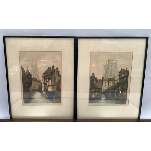 50 - Randall Mason, shipping in calm waters, colour etchings, signed in pencil to the margin, 25cm x 31.5... 