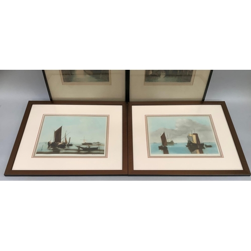 50 - Randall Mason, shipping in calm waters, colour etchings, signed in pencil to the margin, 25cm x 31.5... 