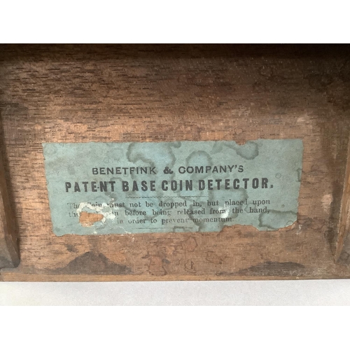 172 - A Benetfink & Company’s Base Coin Detector with patented brass counterweight system and printed inst... 