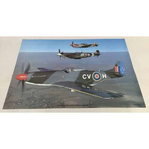 199 - A set of four photographic posters of WW2 fighter aircraft taken by renowned photographer John Rigby... 
