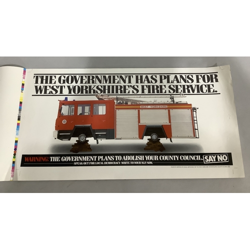 207B - Advertising Art Work:
Three colour printed posters issued in Defence of Local Democracy by the West ... 