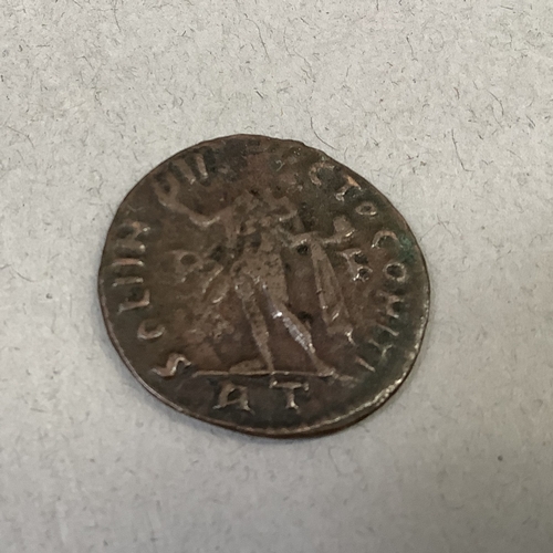 297 - Tin of miscellaneous English and foreign coins including George II half guinea coin weight, Wesleyan... 