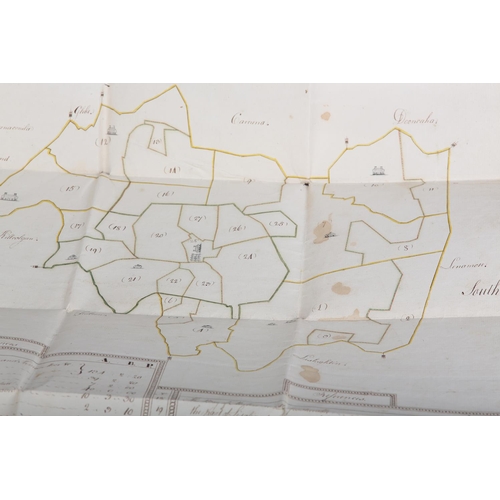24 - IRELAND: A FOLDED MAP OF THE LANDS OF SALLOWGLIN situated in the parish of Killnaghlin Barony of Tra... 