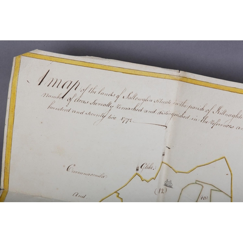24 - IRELAND: A FOLDED MAP OF THE LANDS OF SALLOWGLIN situated in the parish of Killnaghlin Barony of Tra... 