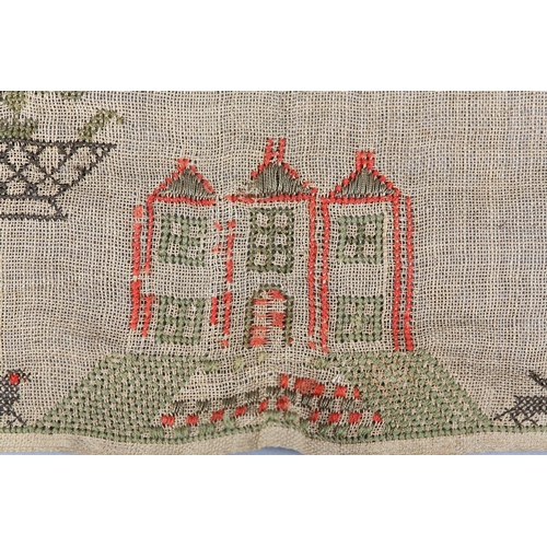 15 - AN EARLY 19TH CENTURY SAMPLER, A Wilkinson ended this Work in the Year XXX AD 1829 E Ginison Teacher... 