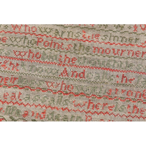 15 - AN EARLY 19TH CENTURY SAMPLER, A Wilkinson ended this Work in the Year XXX AD 1829 E Ginison Teacher... 