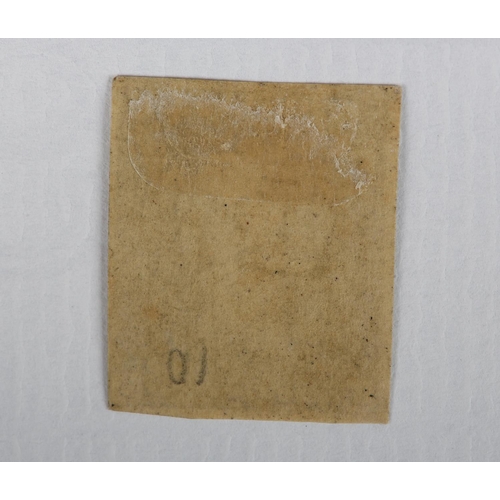 1 - 1840: Unused QV Penny Black SG2 Impf Plate 10 with large part original gum lettered D - C Small Crow... 