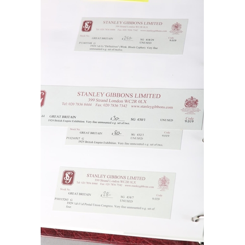 2 - GB 1840-1970 ONWARDS: One GB Stanley Gibbons Ring Binder Album with an important collection mainly M... 